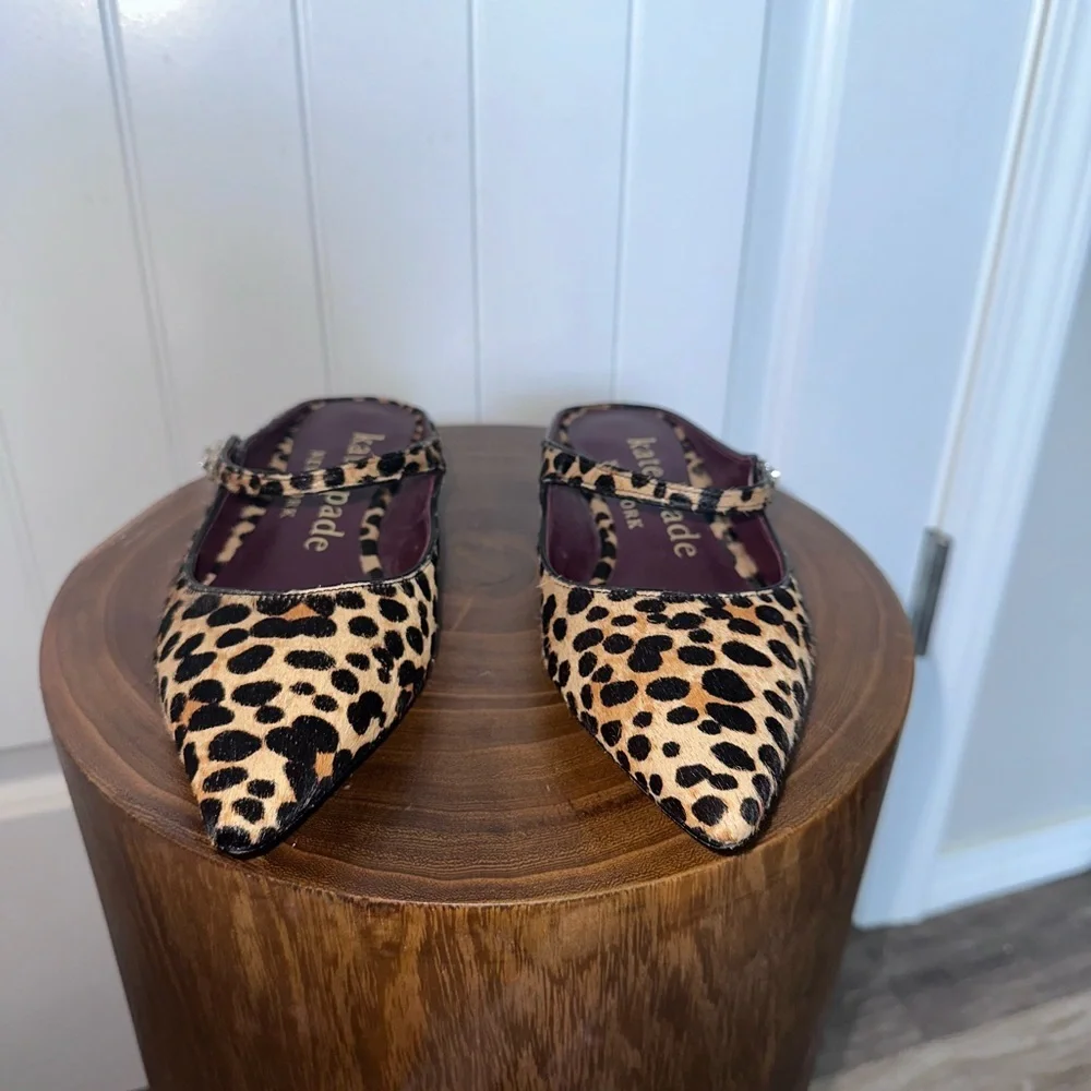 Kate Spade Meg Calf Hair Leopard Print Flats - Picture 9 of 9